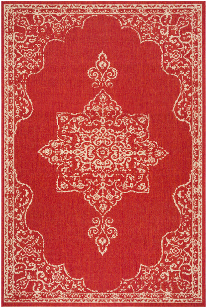 Safavieh Beach House Bhs180Q Red/Creme Area Rug