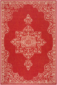 Safavieh Beach House Bhs180Q Red/Creme Area Rug