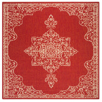 Safavieh Beach House Bhs180Q Red/Creme Area Rug