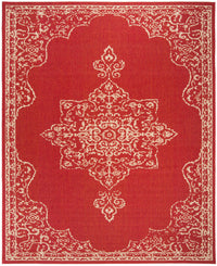 Safavieh Beach House Bhs180Q Red/Creme Area Rug