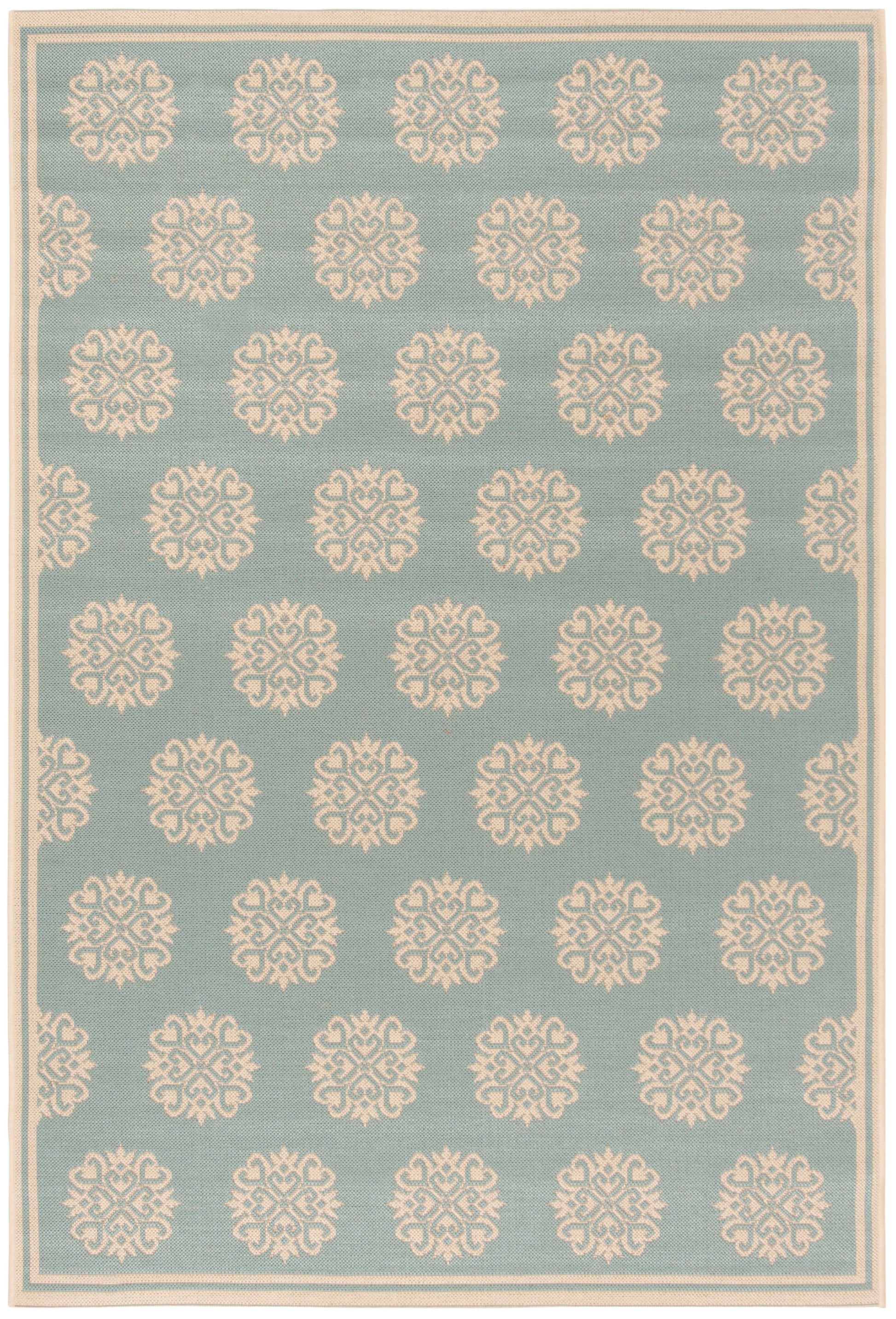 Safavieh Beach House Bhs181K Aqua/Cream Area Rug