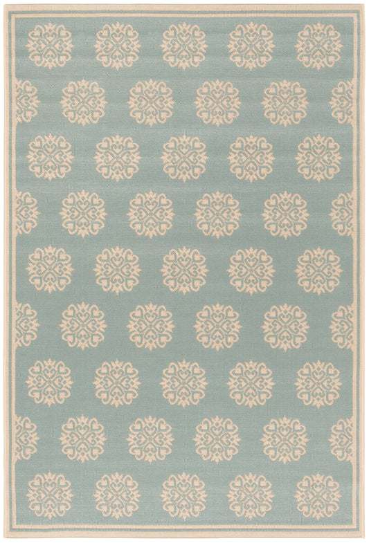 Safavieh Beach House Bhs181K Aqua/Cream Area Rug