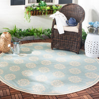 Safavieh Beach House Bhs181K Aqua/Cream Area Rug