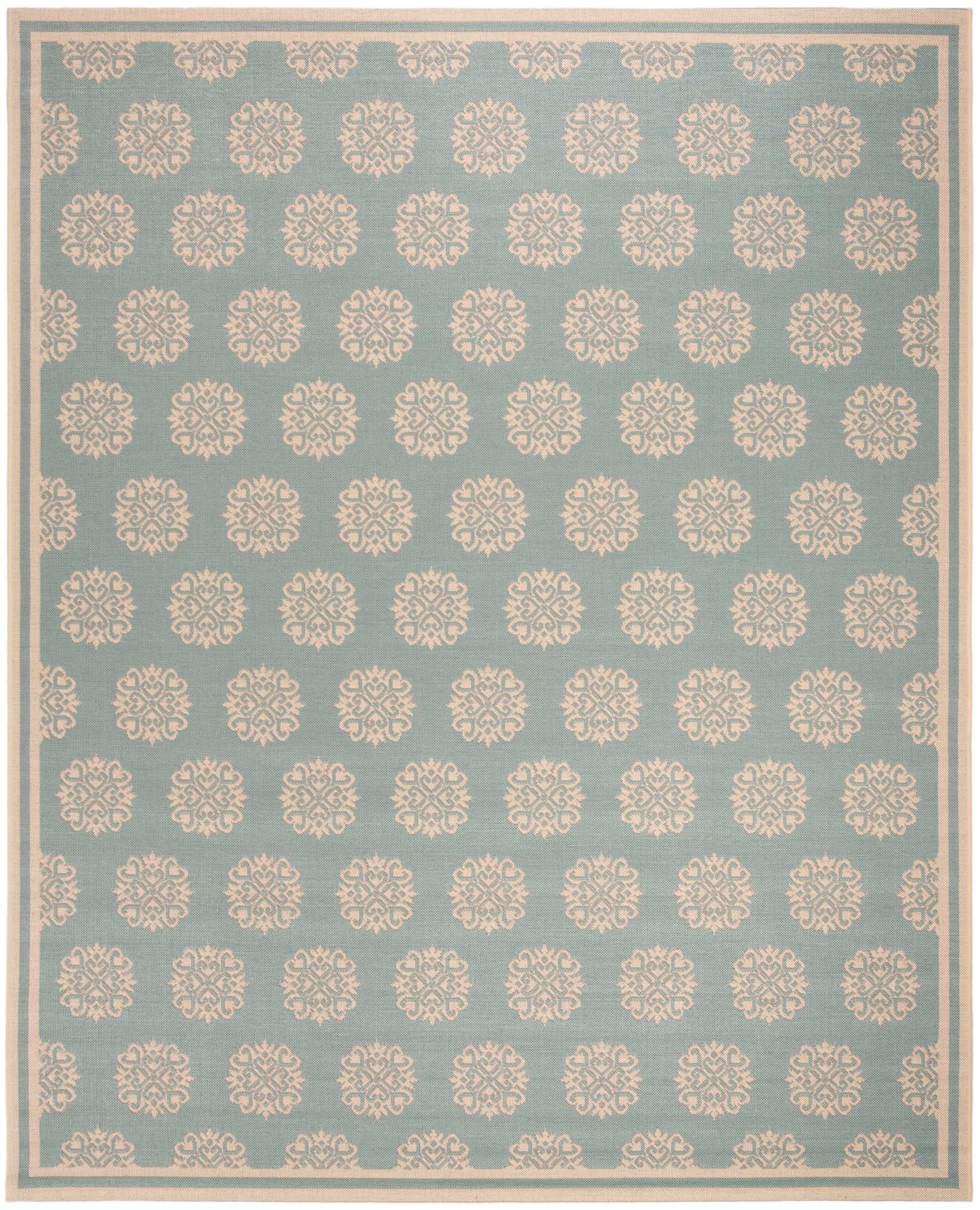 Safavieh Beach House Bhs181K Aqua/Cream Area Rug