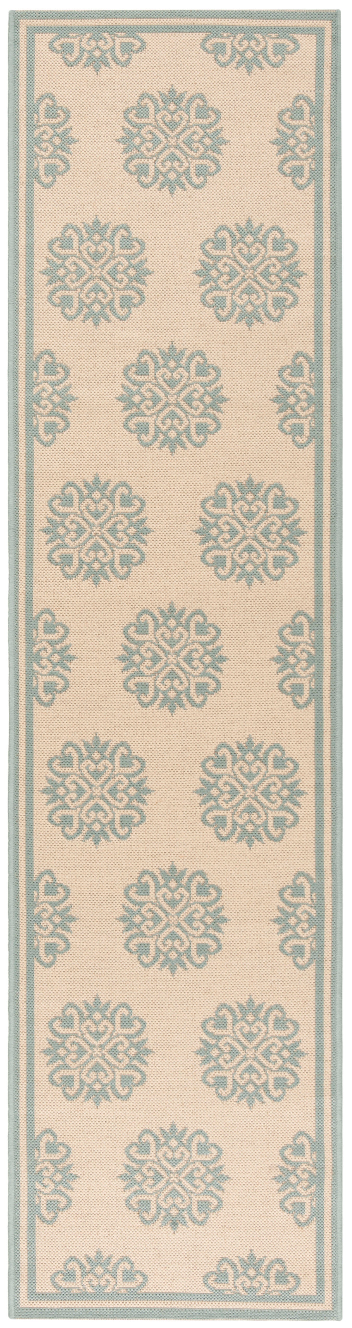 Safavieh Beach House Bhs181L Cream/Aqua Area Rug