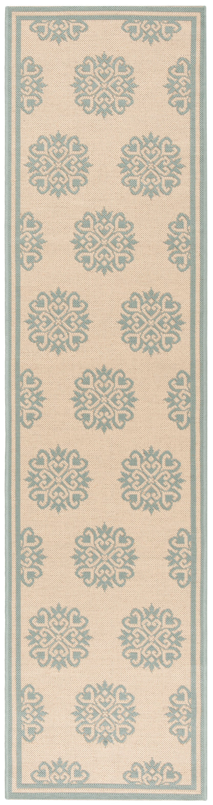 Safavieh Beach House Bhs181L Cream/Aqua Area Rug