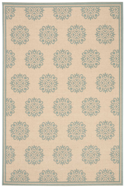 Safavieh Beach House Bhs181L Cream/Aqua Area Rug