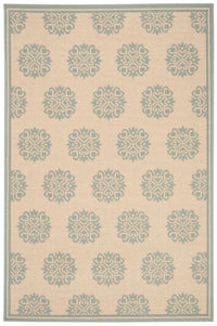 Safavieh Beach House Bhs181L Cream/Aqua Area Rug