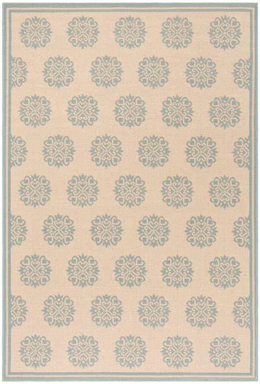 Safavieh Beach House Bhs181L Cream/Aqua Area Rug