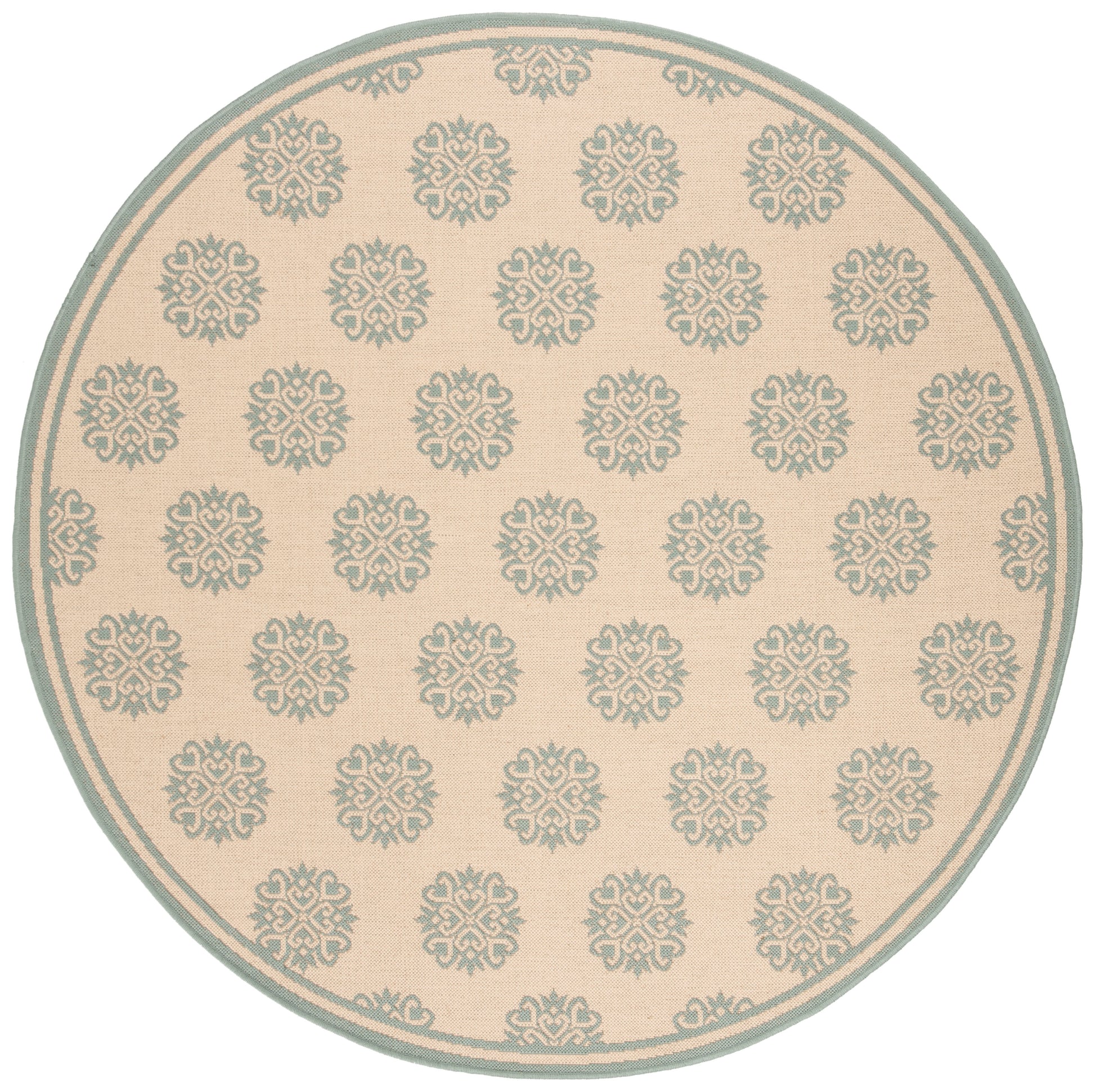 Safavieh Beach House Bhs181L Cream/Aqua Area Rug