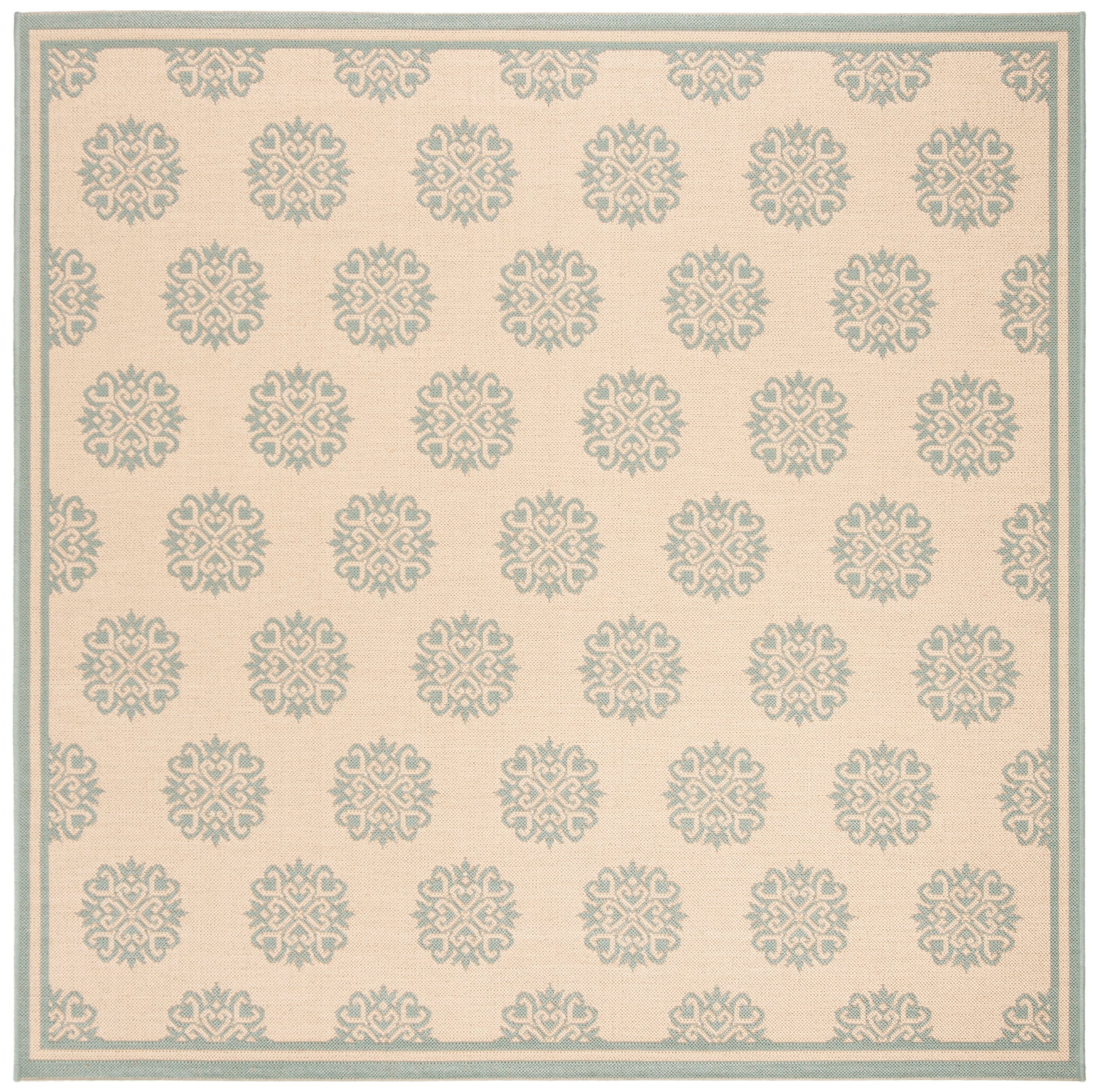 Safavieh Beach House Bhs181L Cream/Aqua Area Rug