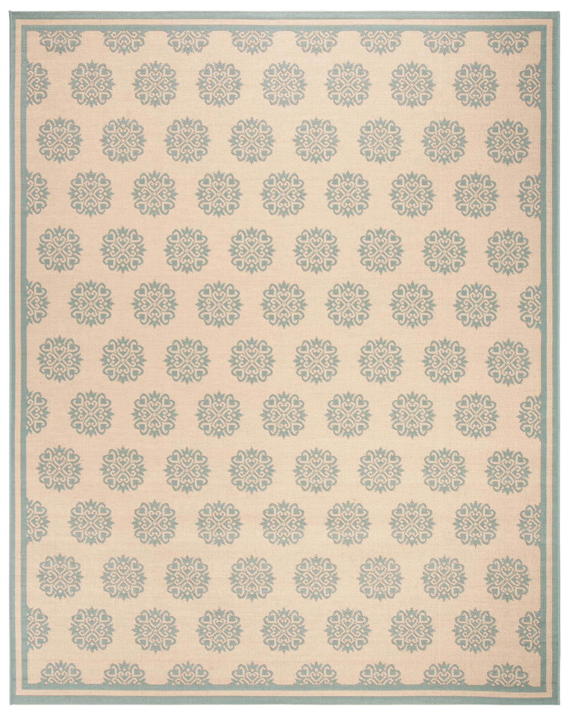 Safavieh Beach House Bhs181L Cream/Aqua Area Rug