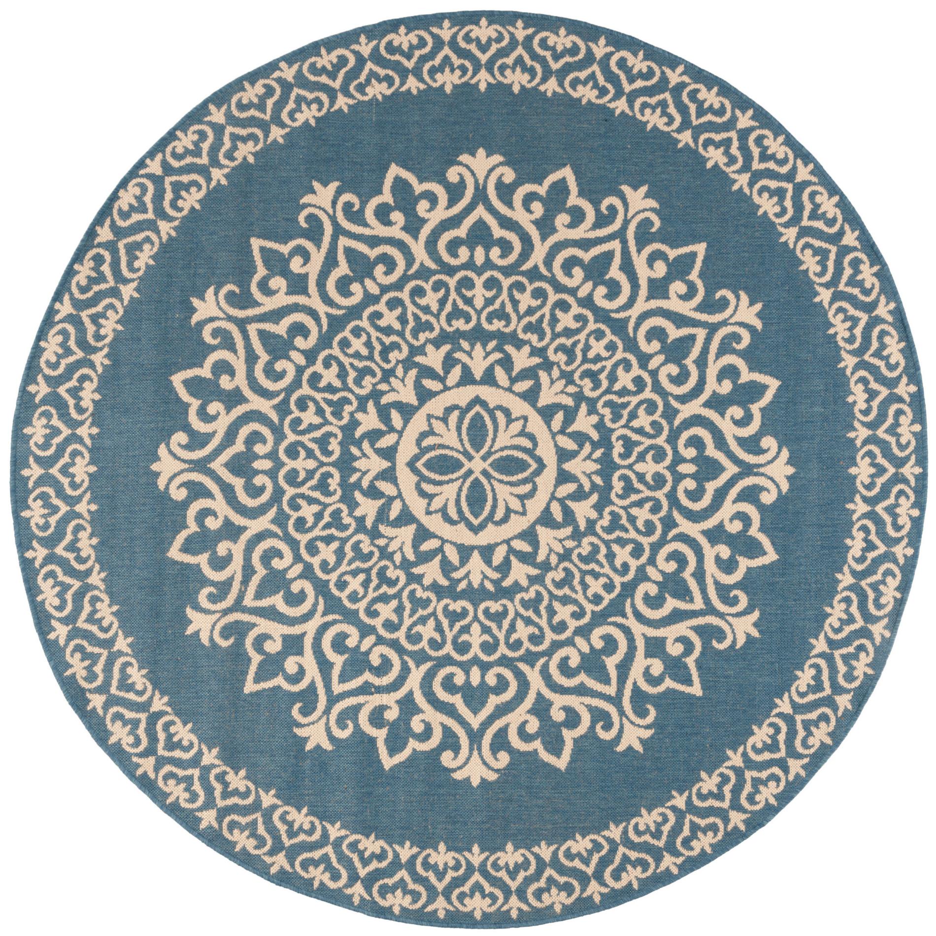 Safavieh Beach House Bhs183N Cream/Blue Area Rug