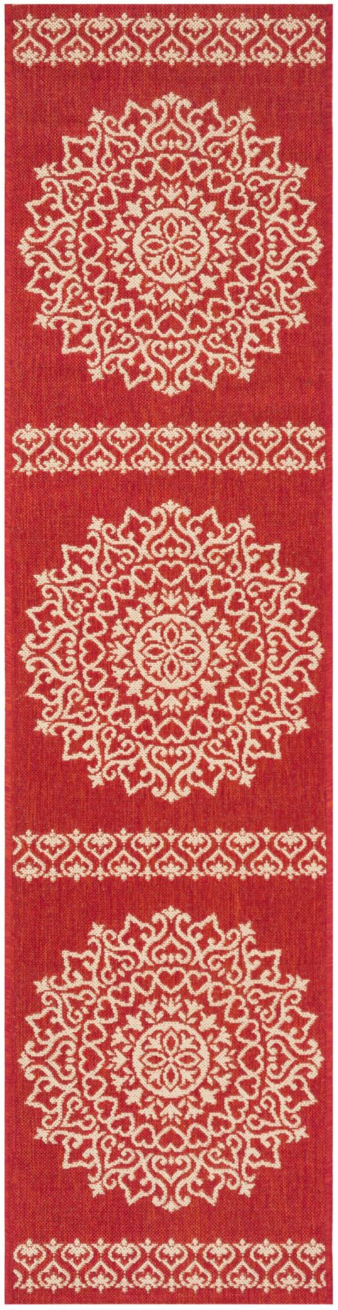 Safavieh Beach House Bhs183Q Red/Creme Area Rug