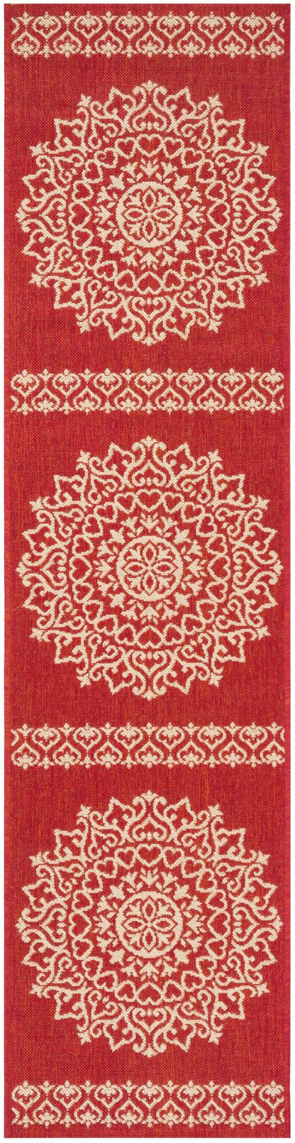 Safavieh Beach House Bhs183Q Red/Creme Area Rug