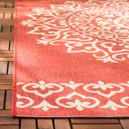 Safavieh Beach House Bhs183Q Red/Creme Area Rug