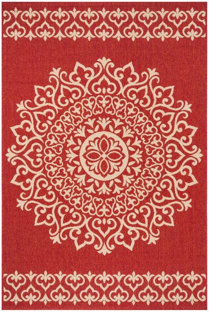 Safavieh Beach House Bhs183Q Red/Creme Area Rug