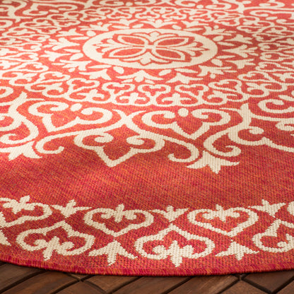 Safavieh Beach House Bhs183Q Red/Creme Area Rug