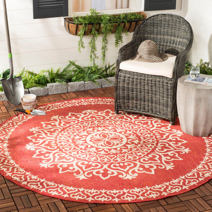 Safavieh Beach House Bhs183Q Red/Creme Area Rug