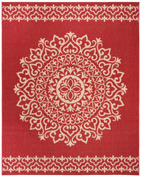 Safavieh Beach House Bhs183Q Red/Creme Area Rug