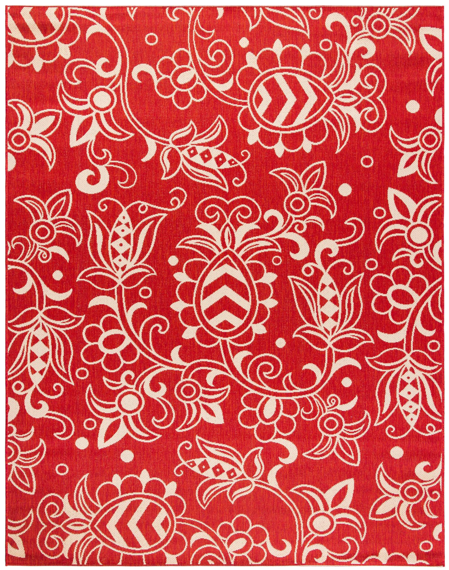 Safavieh Beach House Bhs246Q Red/Beige Area Rug