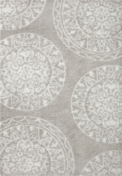 Loloi Bliss Shag Bls-06 Grey/White Area Rug