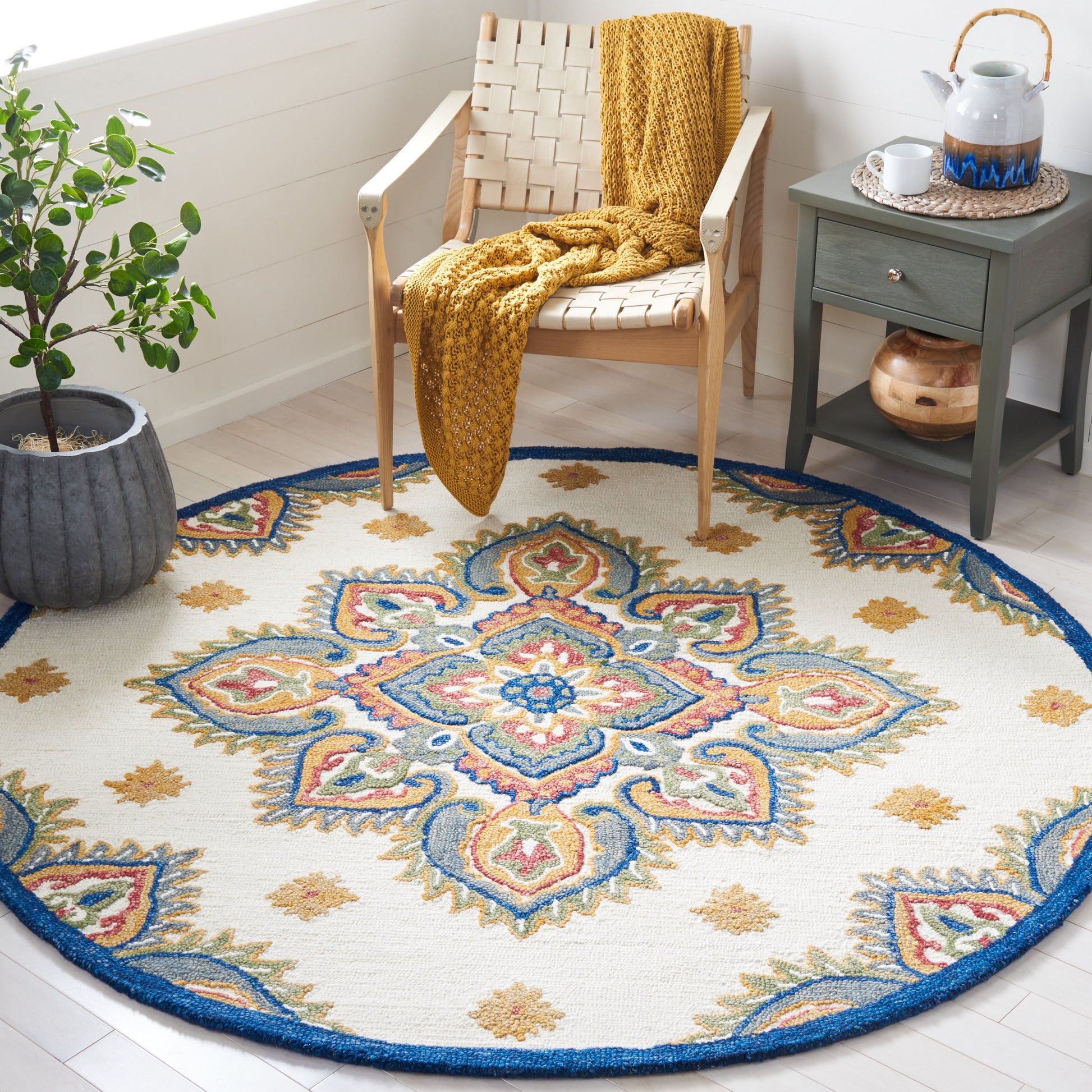 Safavieh Blossom Blm561A Ivory/Green Area Rug