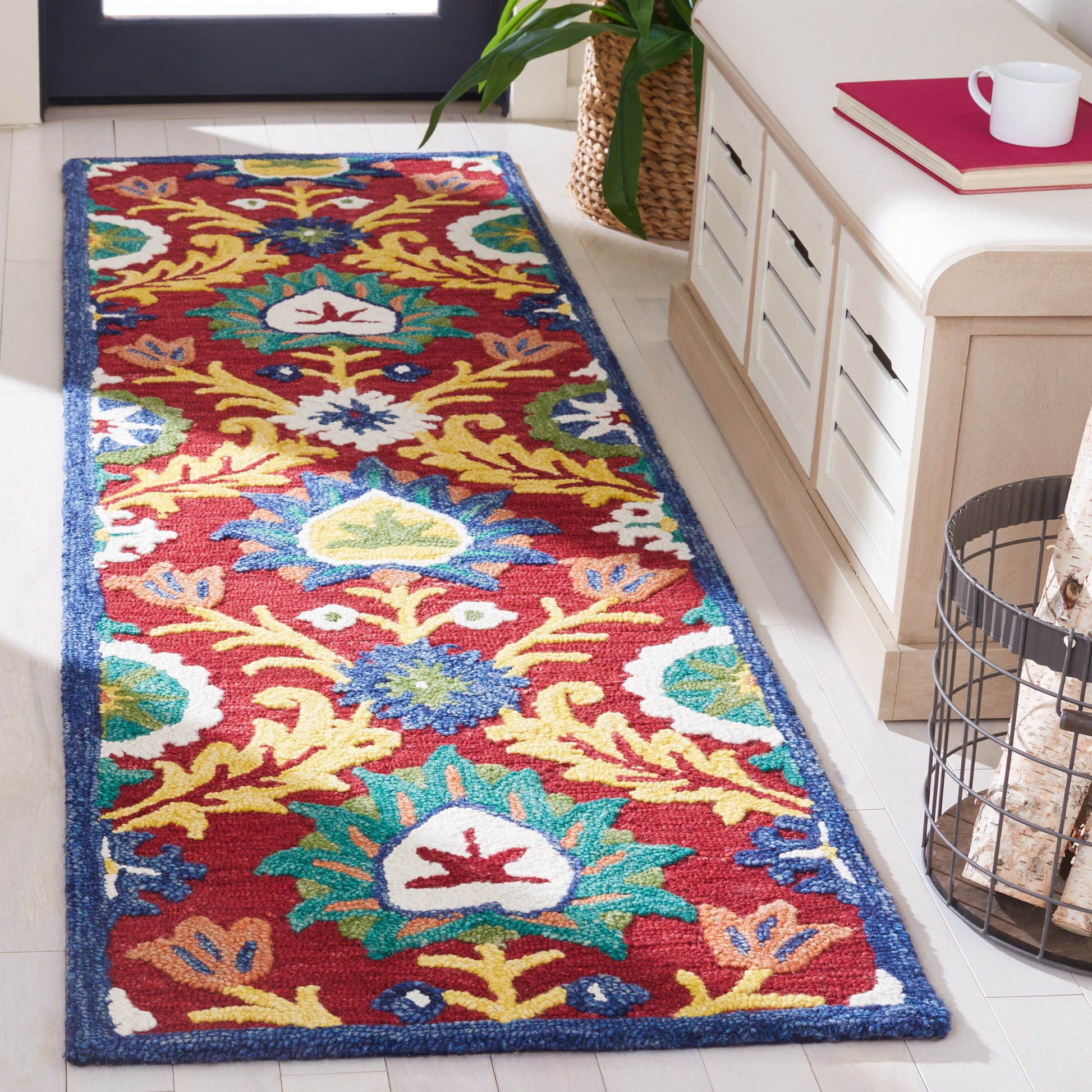 Safavieh Blossom Blm563D Red/Yellow Area Rug