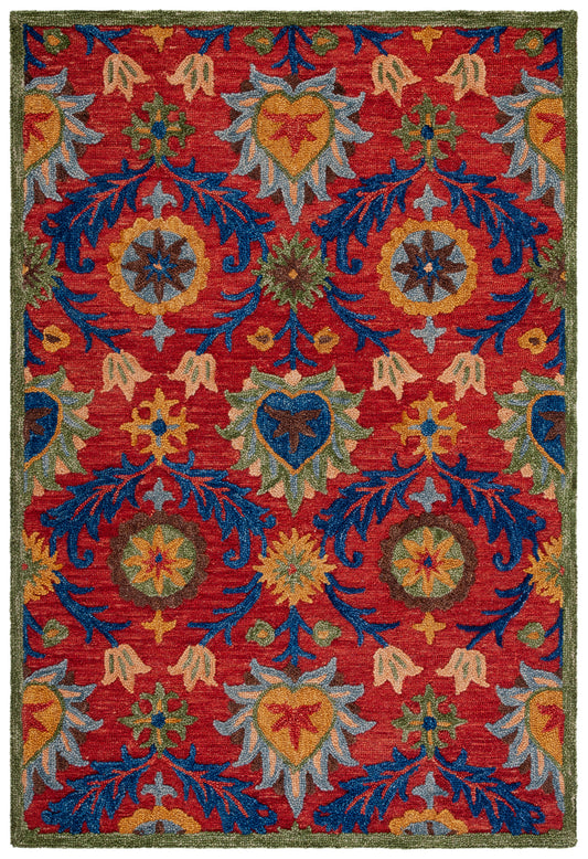 Safavieh Blossom Blm563Q Red/Blue Area Rug