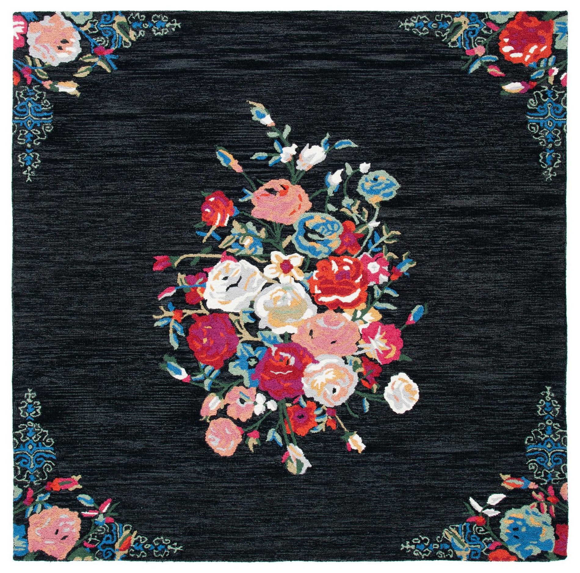 Safavieh Blossom Blm575Z Black/Pink Area Rug