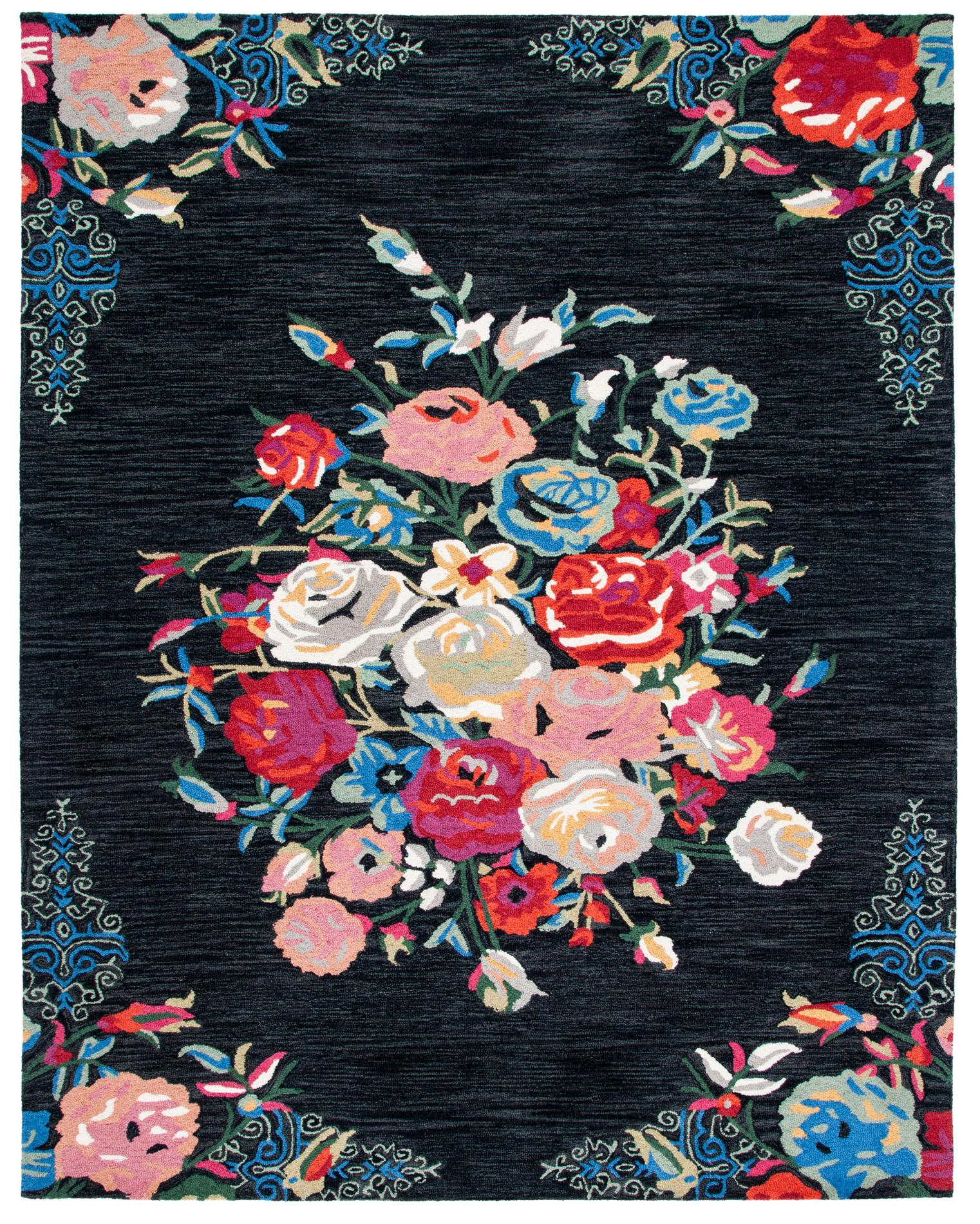 Safavieh Blossom Blm575Z Black/Pink Area Rug