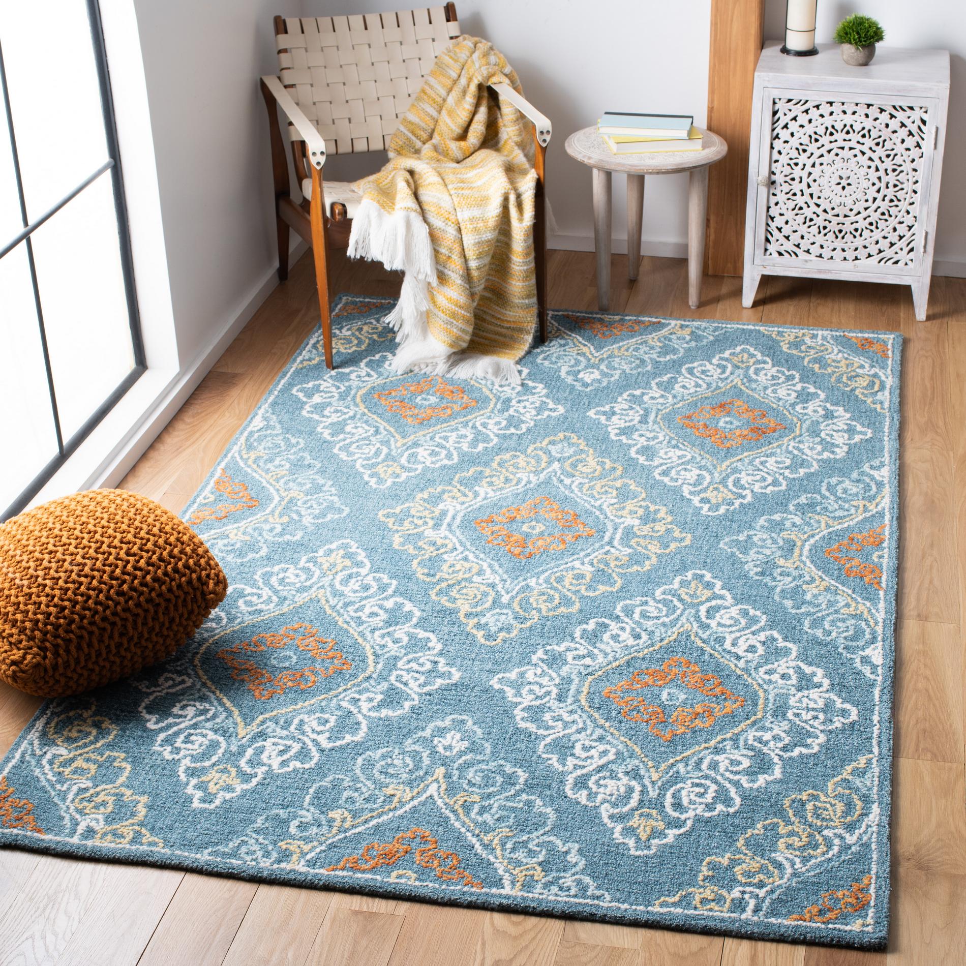 Safavieh Blossom Blm606M Blue/Yellow Area Rug