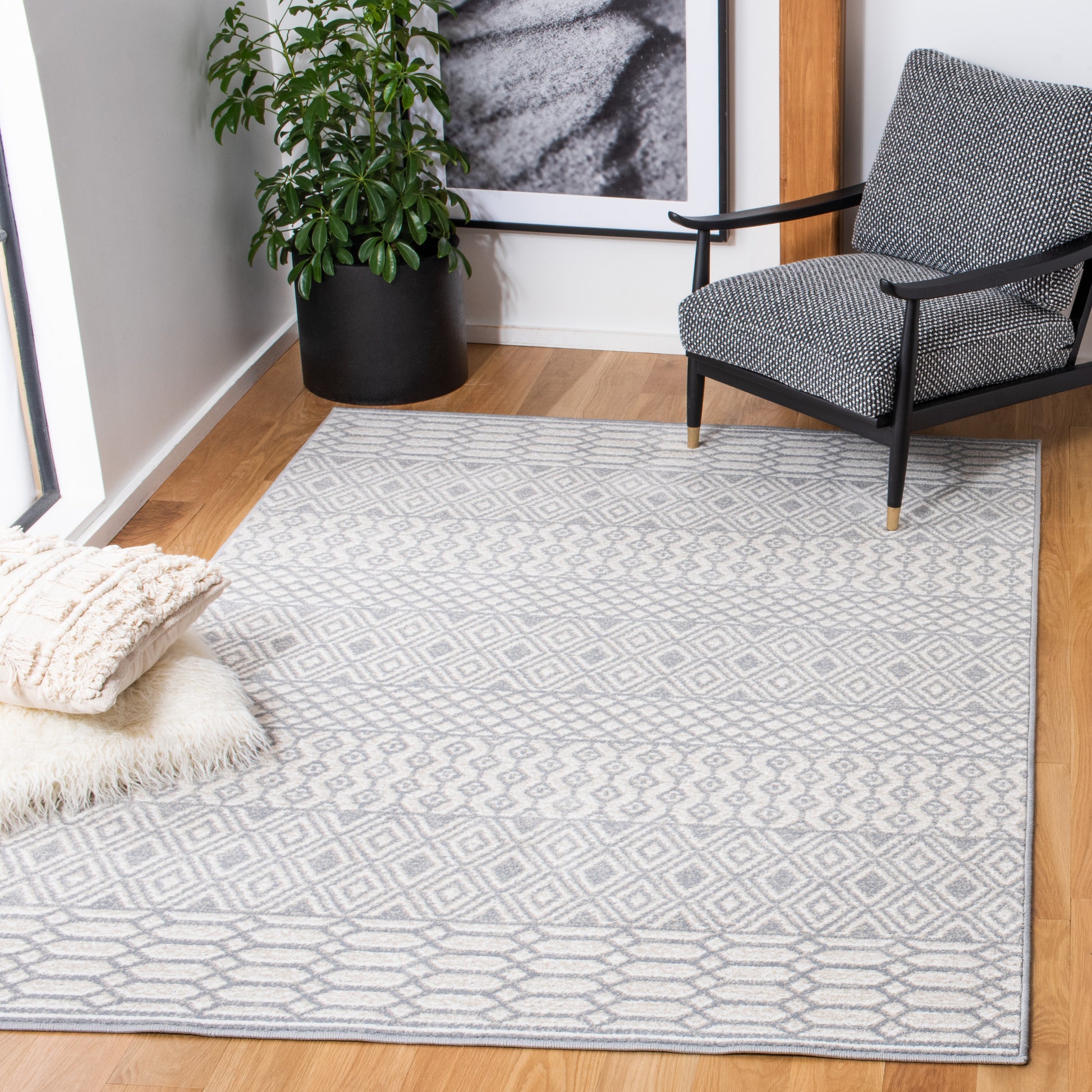 Safavieh Belmont Bmt132A Ivory/Grey Area Rug