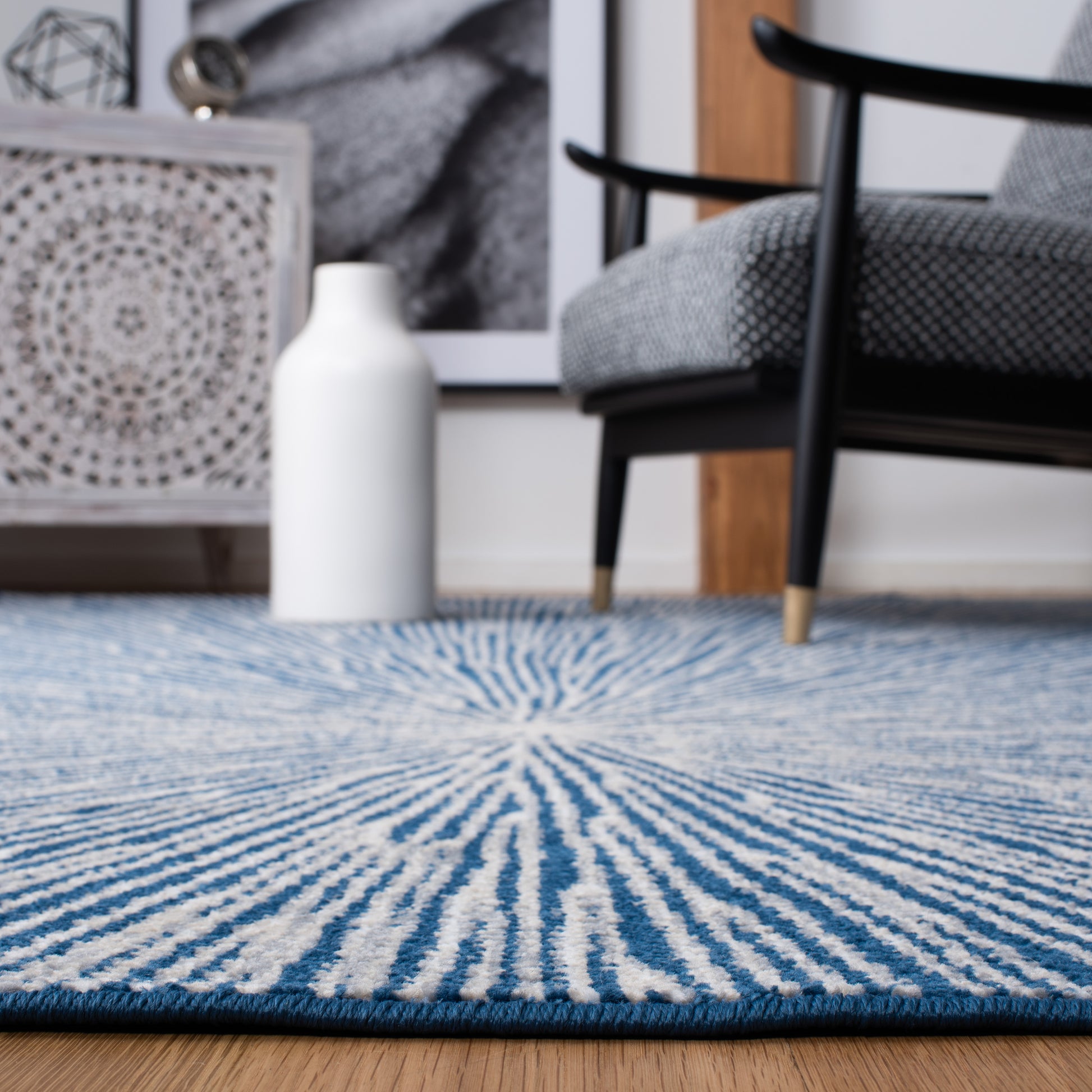 Safavieh Belmont Bmt136N Navy/Grey Area Rug