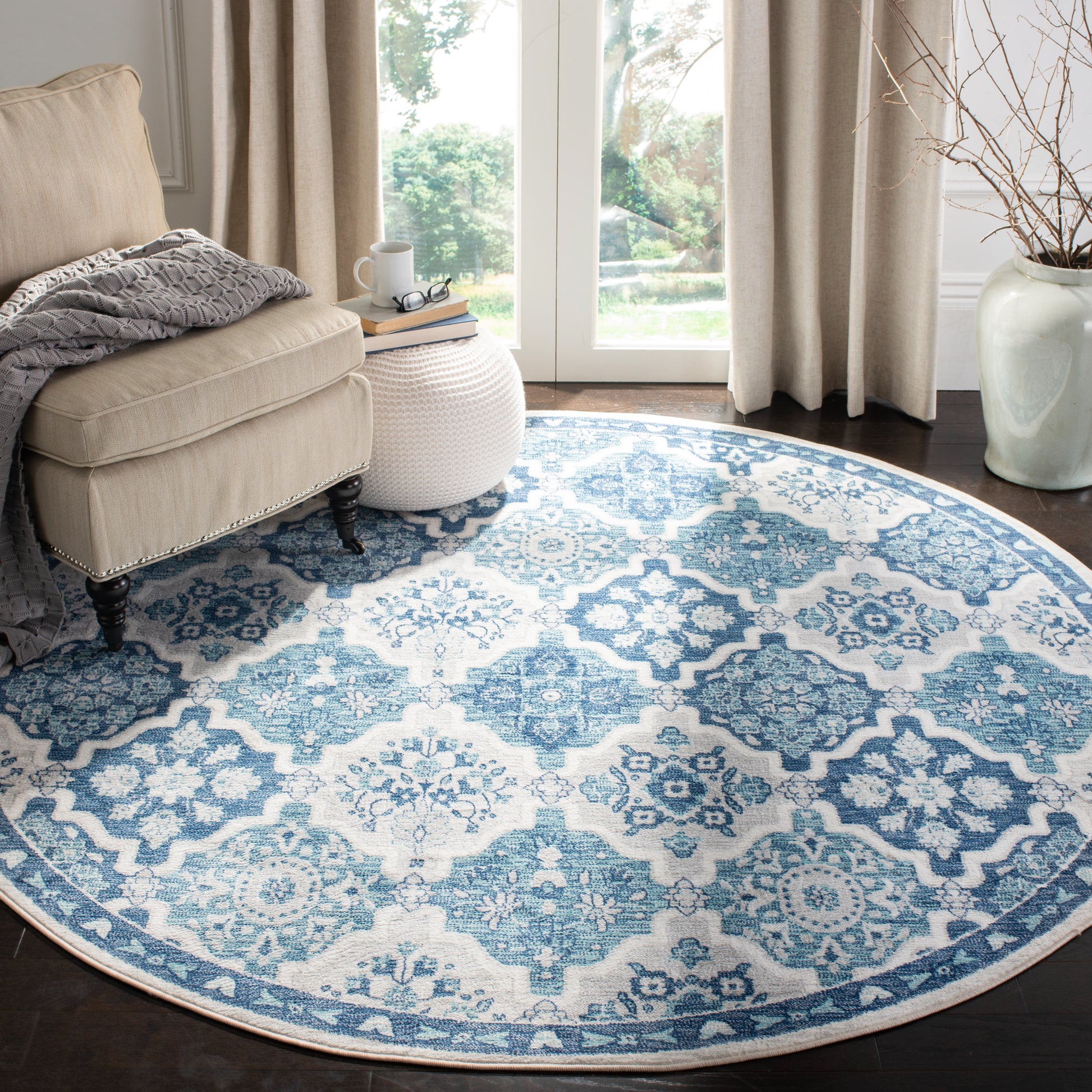 Safavieh Brentwood Bnt815M Navy/Grey Area Rug