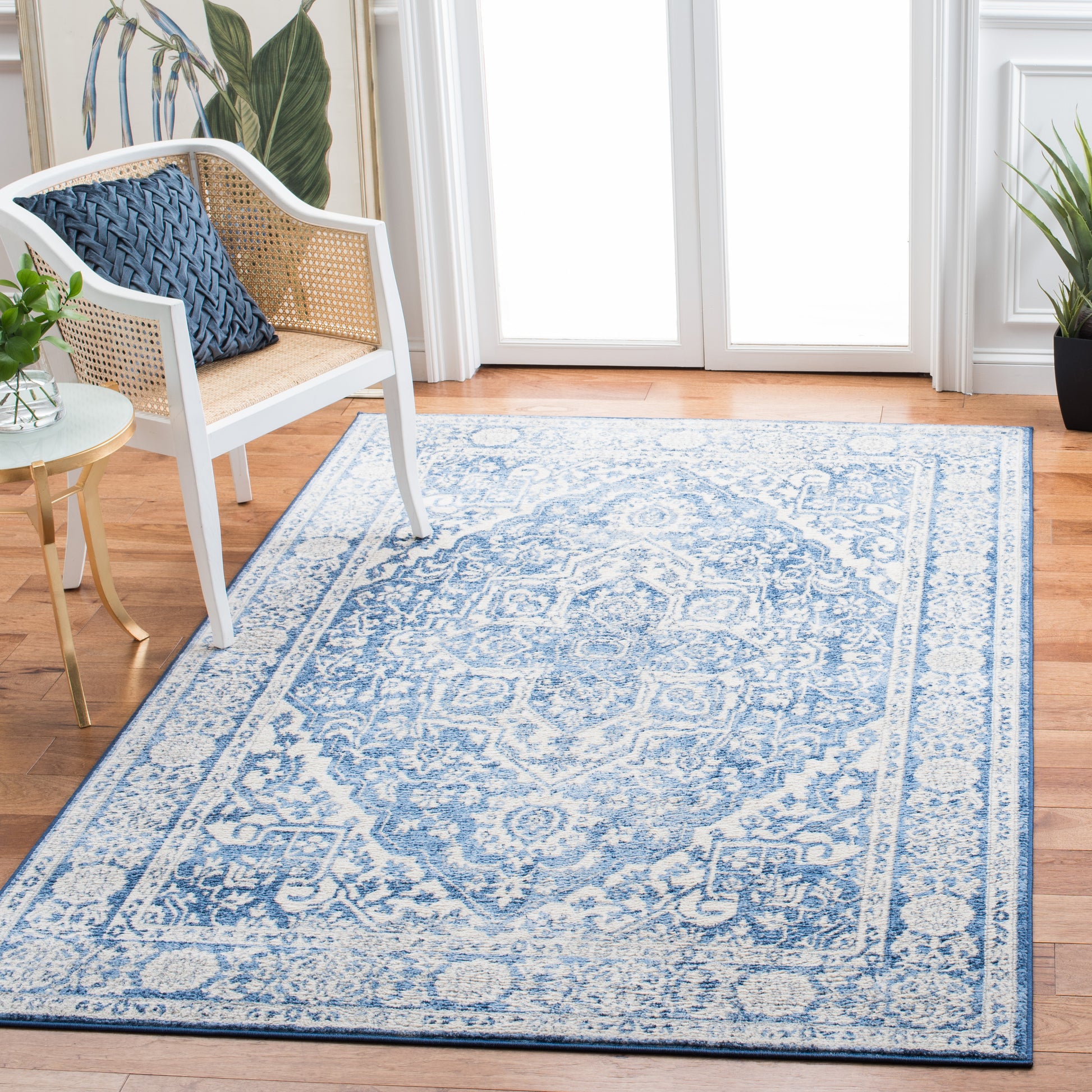 Safavieh Brentwood Bnt832A Ivory/Navy Area Rug