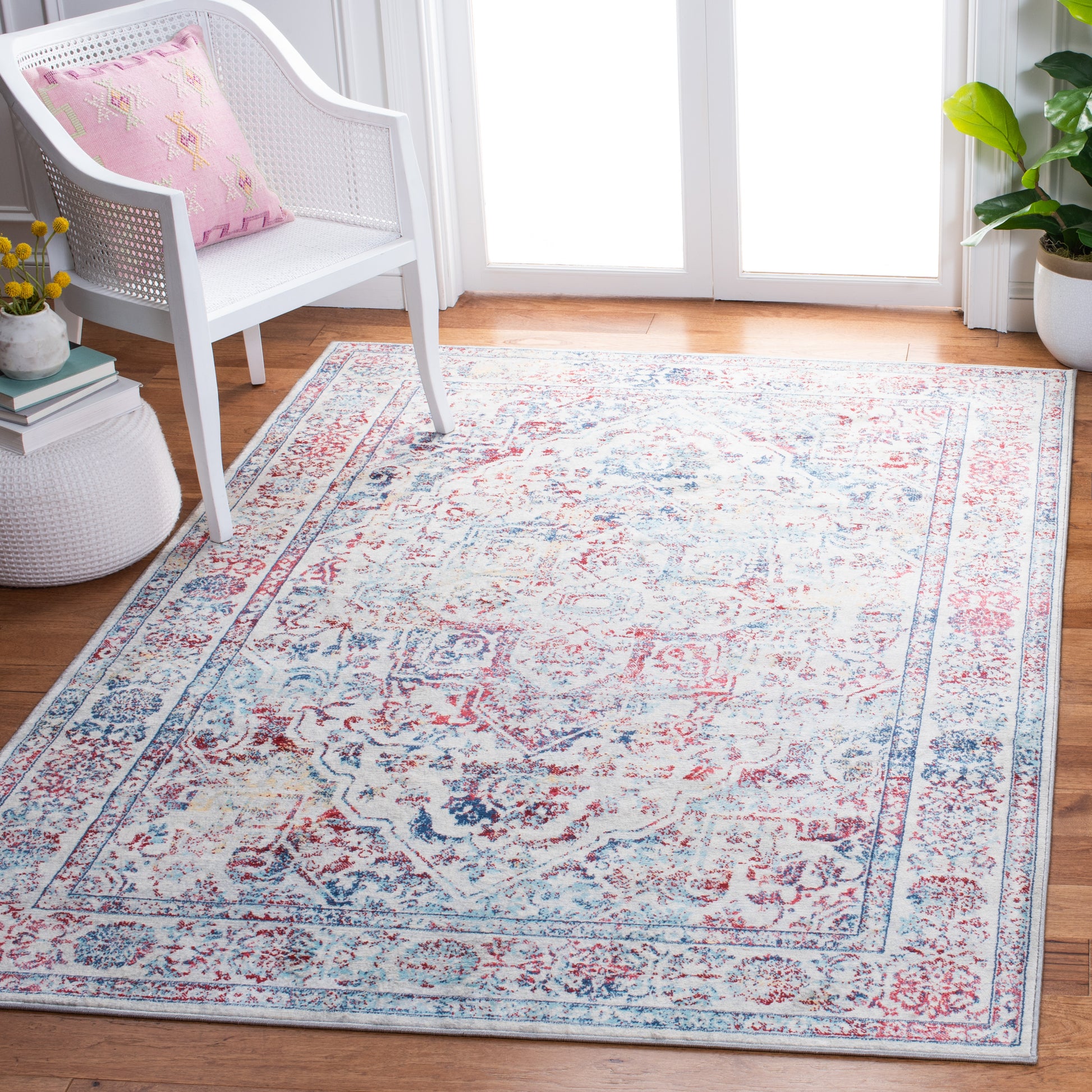 Safavieh Brentwood Bnt832B Ivory/Blue Area Rug