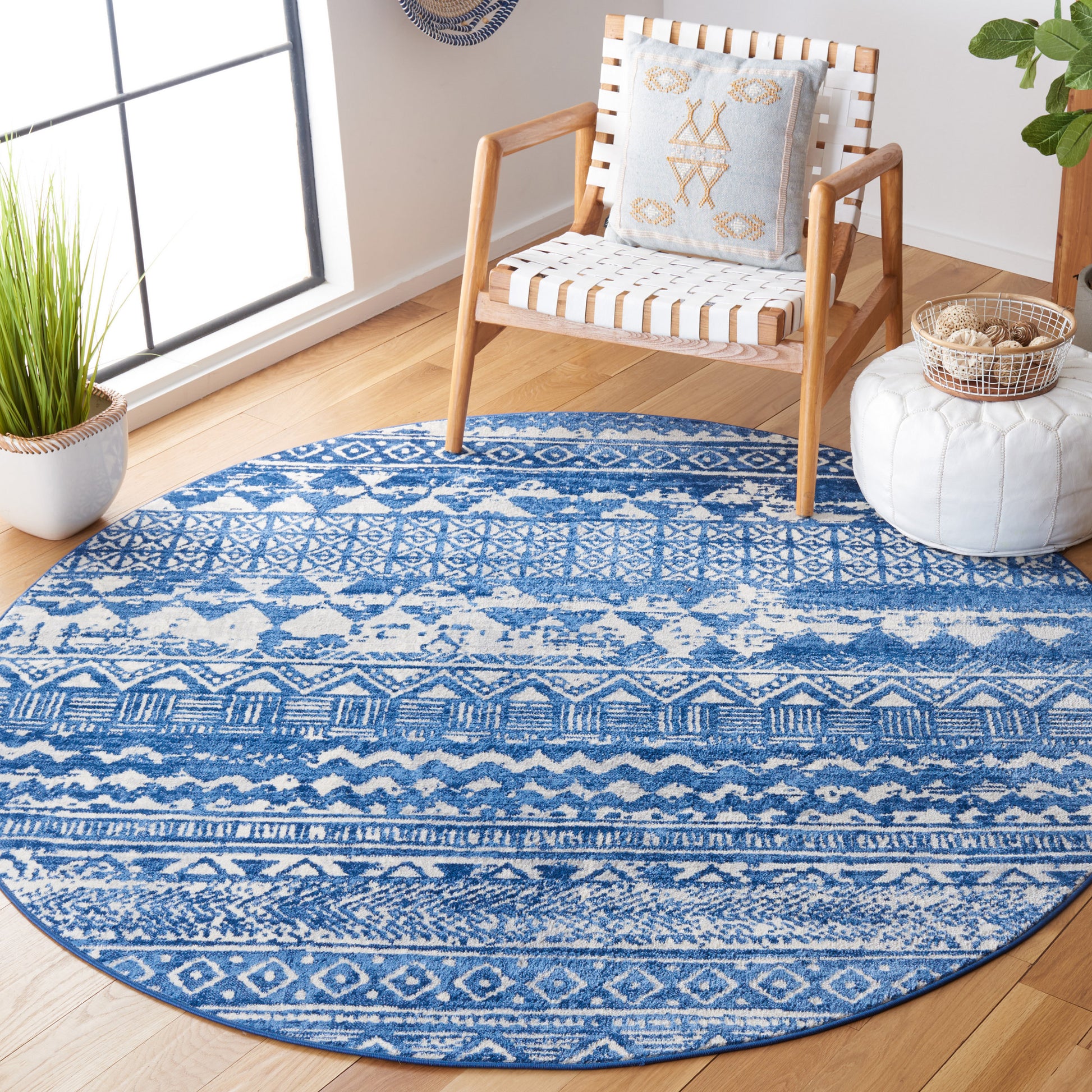 Safavieh Brentwood Bnt835M Blue/Ivory Area Rug