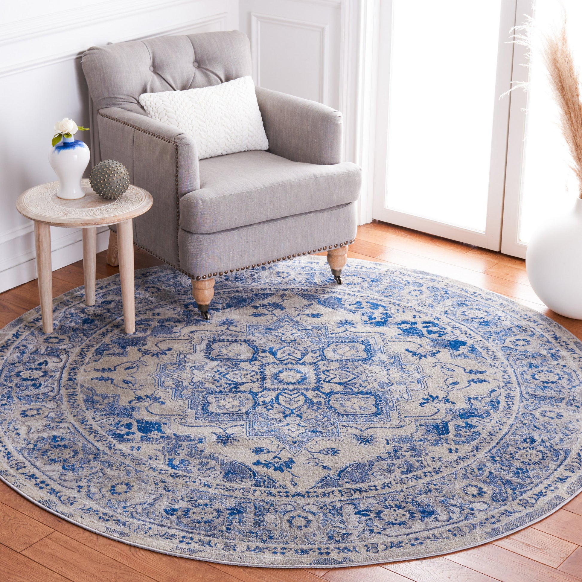 Safavieh Brentwood Bnt837M Blue/Ivory Area Rug