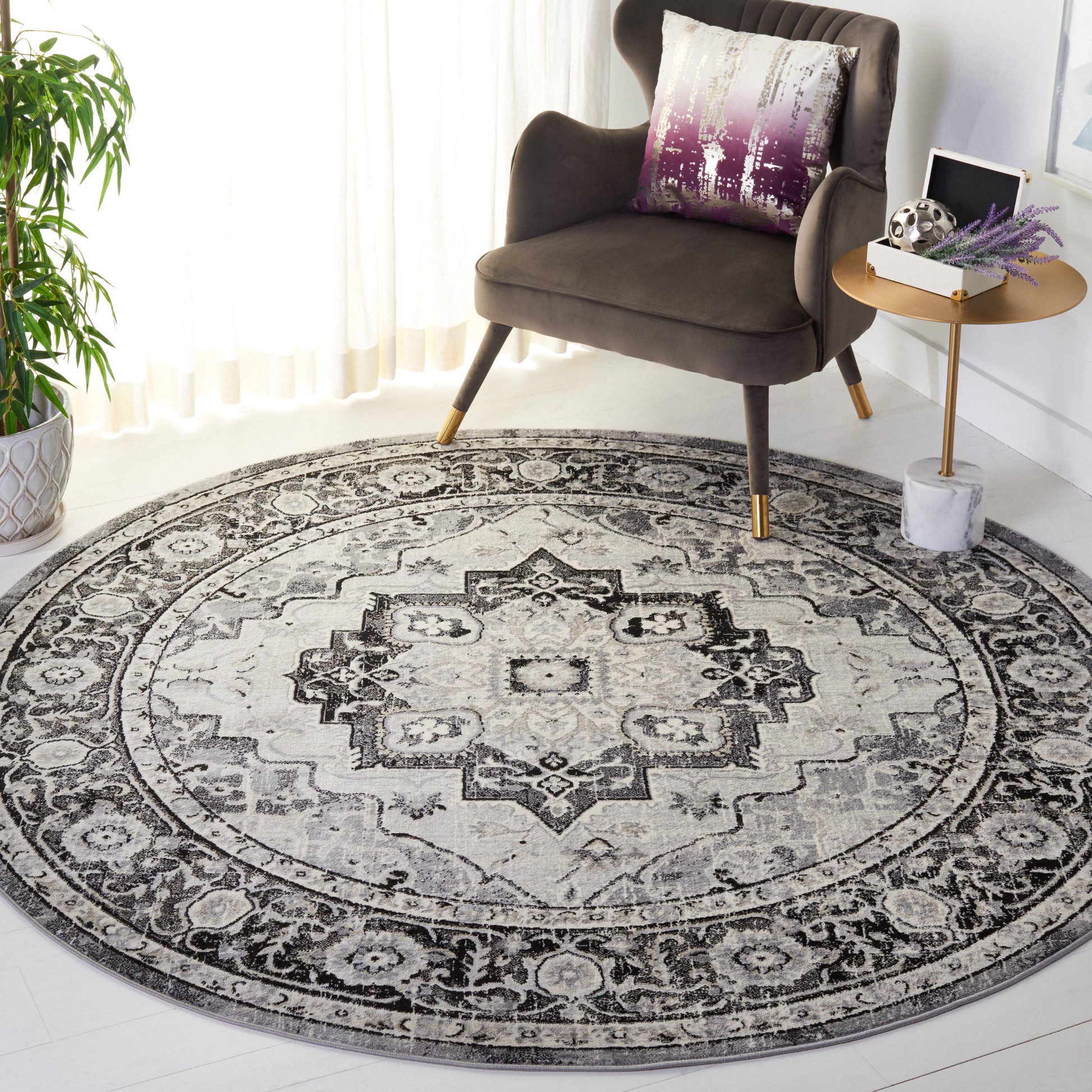 Safavieh Brentwood Bnt837Z Black/Ivory Area Rug