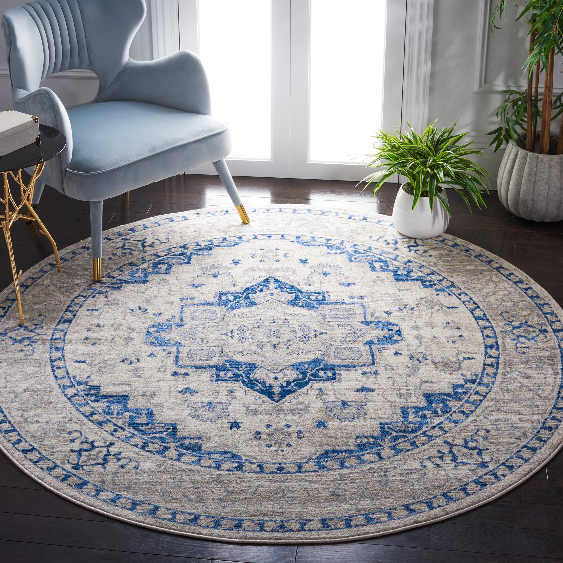 Safavieh Brentwood Bnt851A Ivory/Blue Area Rug