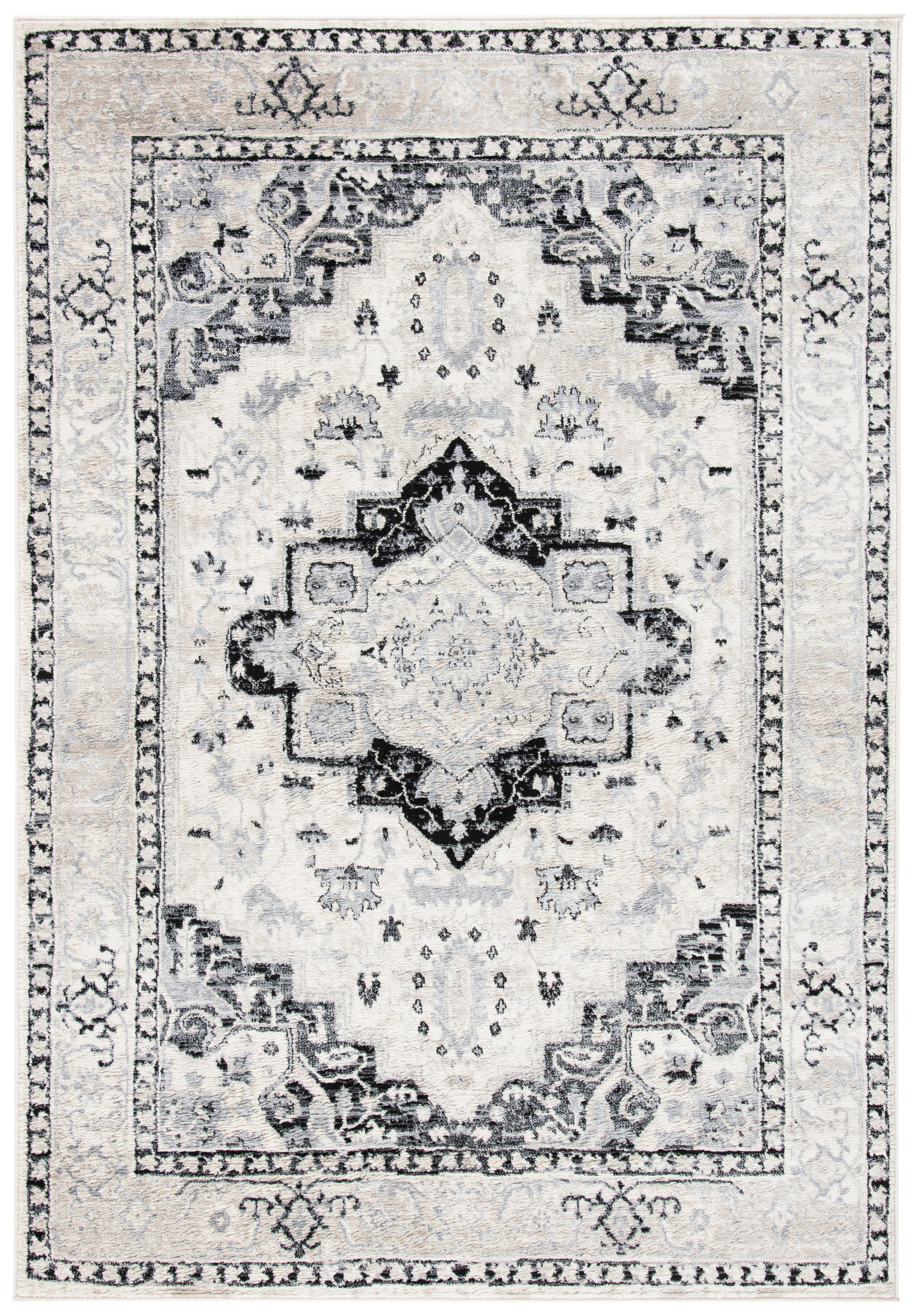 Safavieh Brentwood Bnt851C Ivory/Black Area Rug