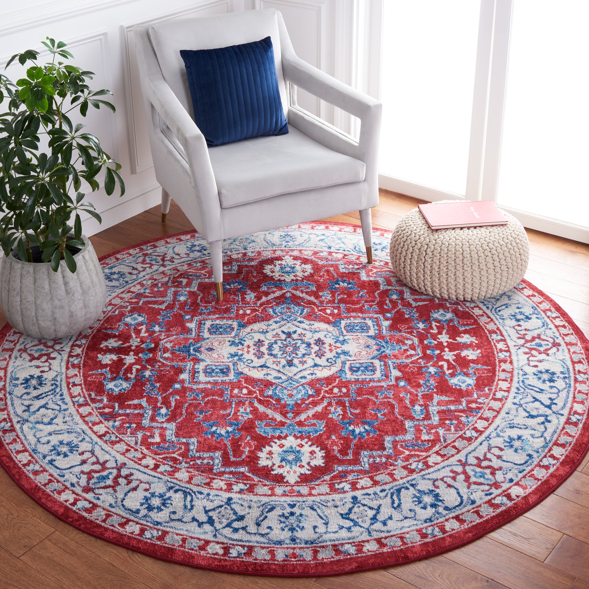 Safavieh Brentwood Bnt851Q Red/Beige Area Rug