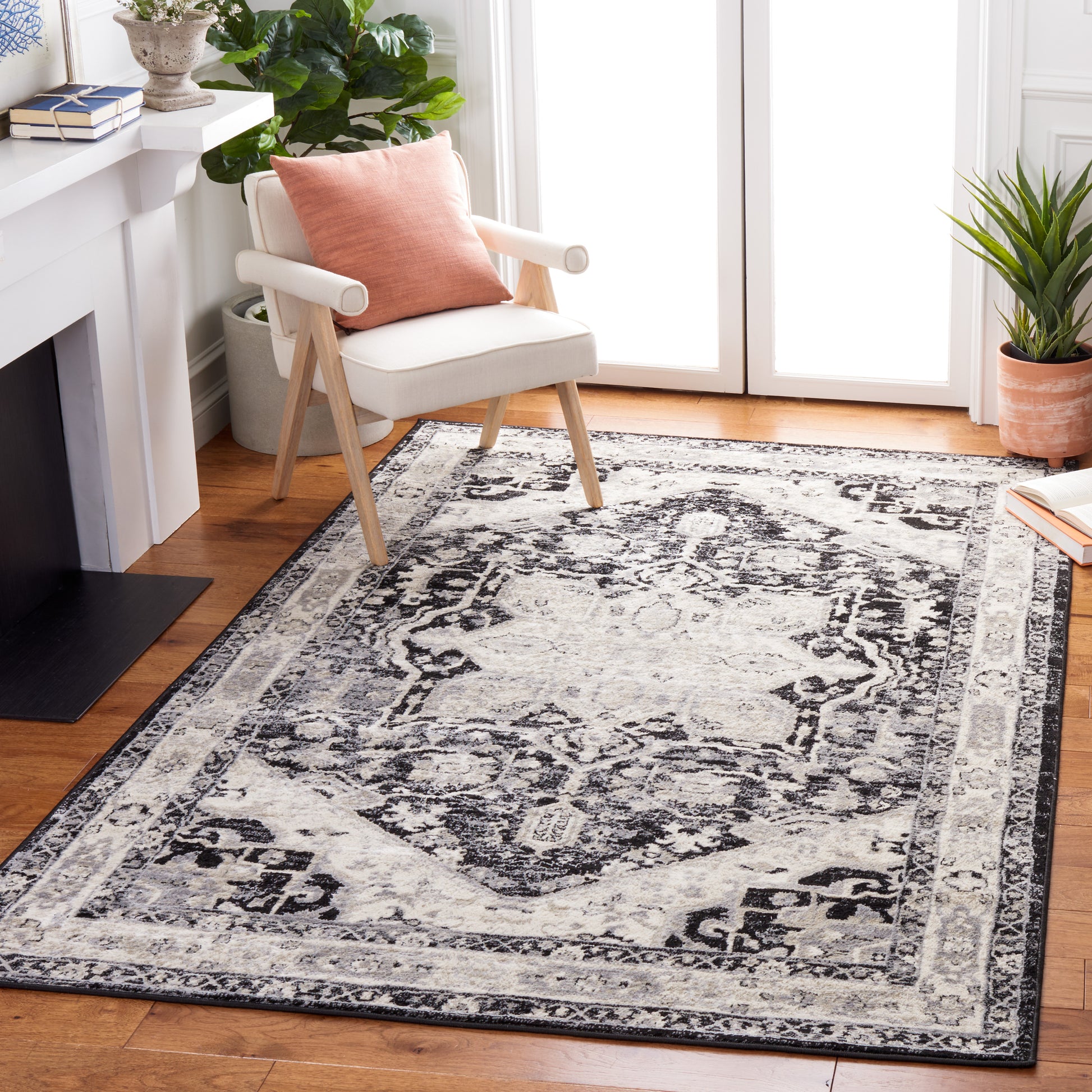 Safavieh Brentwood Bnt852Z Black/Ivory Area Rug