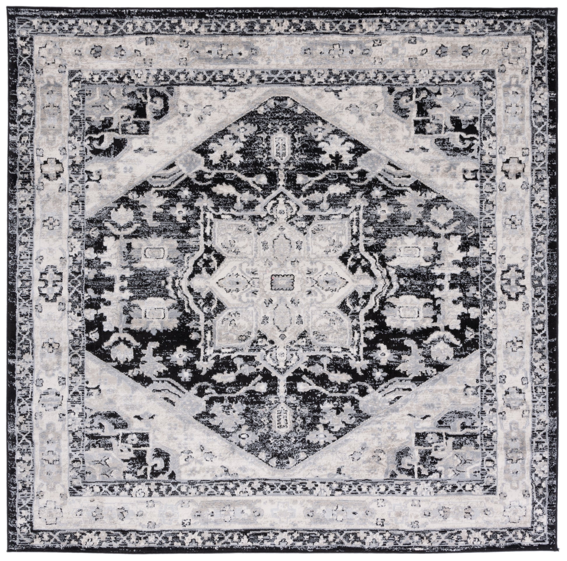 Safavieh Brentwood Bnt852Z Black/Ivory Area Rug