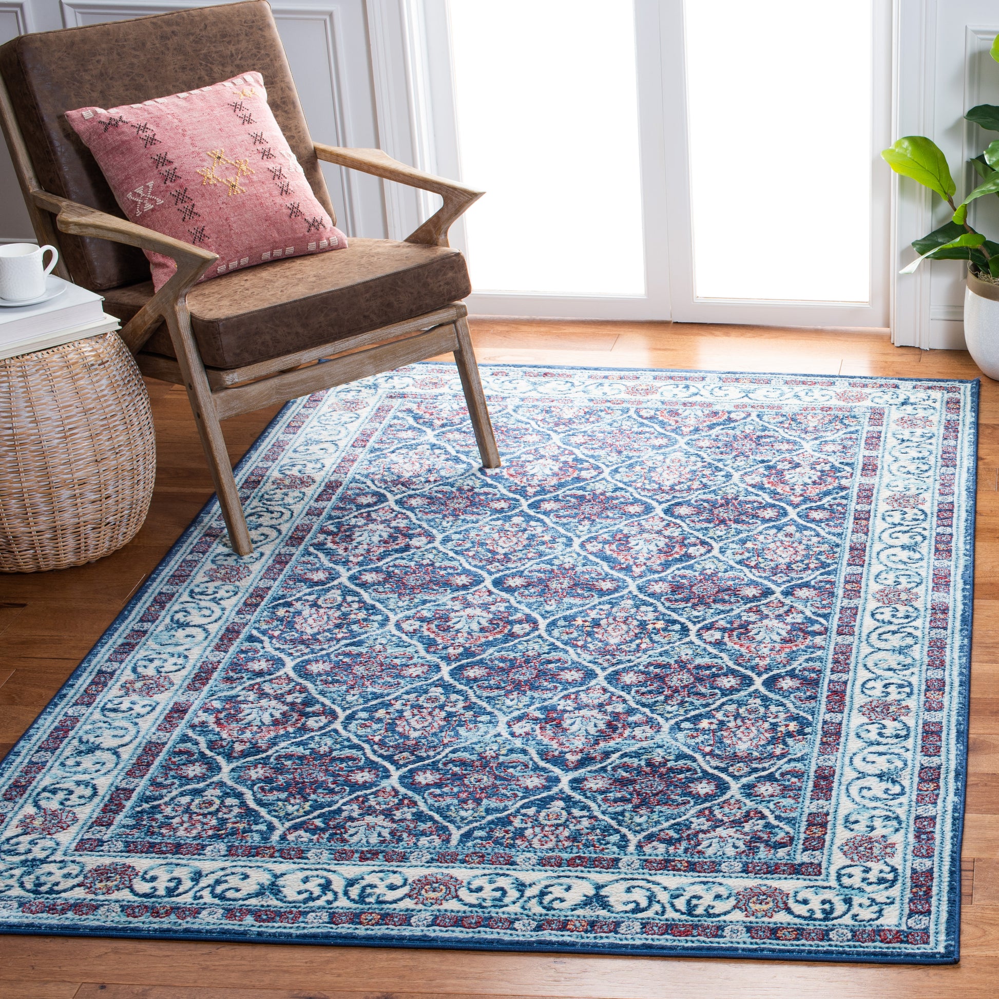 Safavieh Brentwood Bnt870N Navy/Red Area Rug