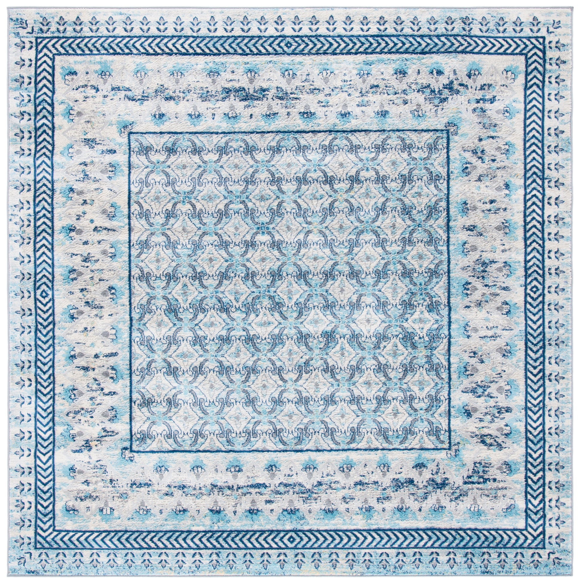 Safavieh Brentwood Bnt899A Ivory/Aqua Area Rug