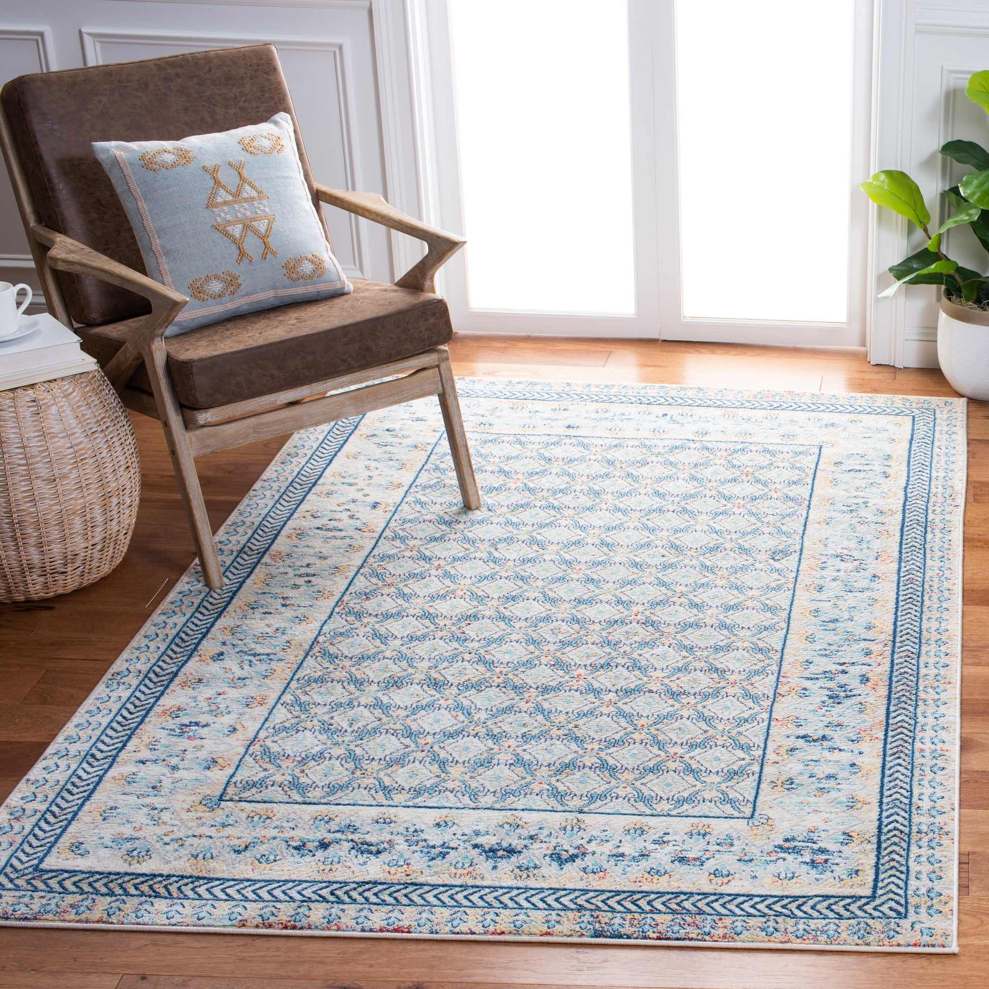 Safavieh Brentwood Bnt899M Blue/Yellow Area Rug