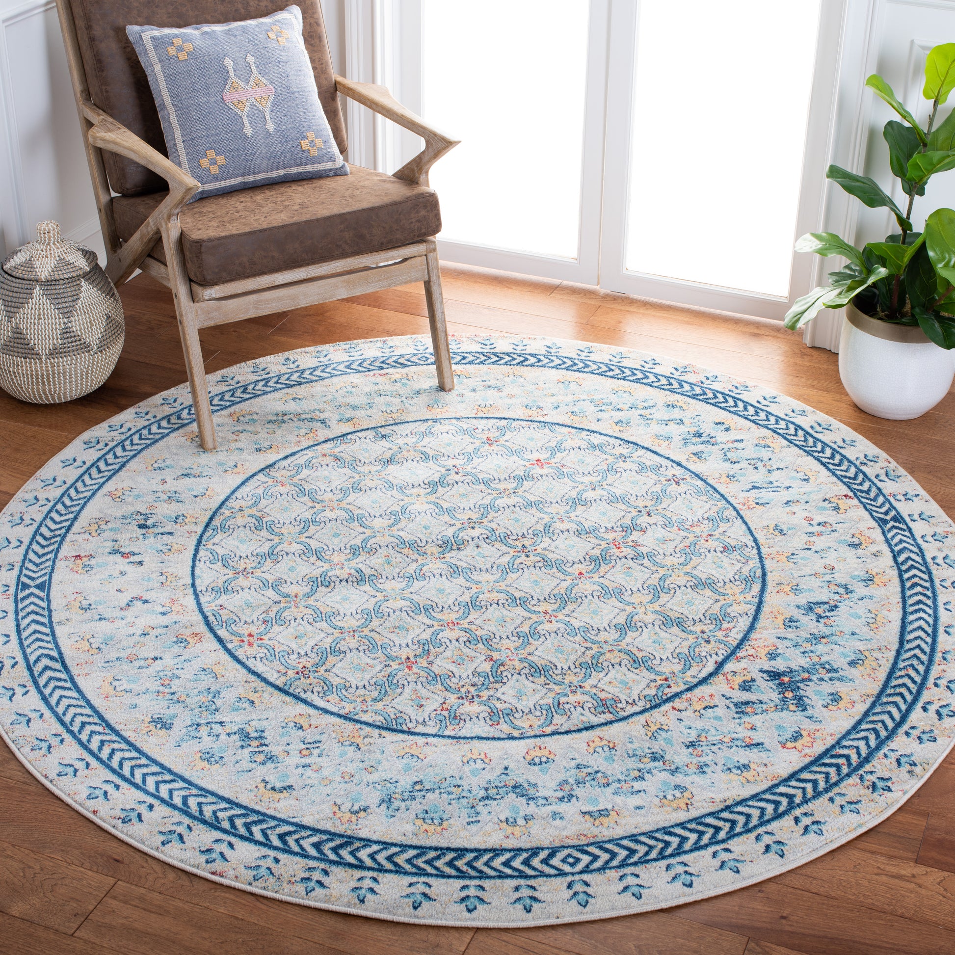 Safavieh Brentwood Bnt899M Blue/Yellow Area Rug