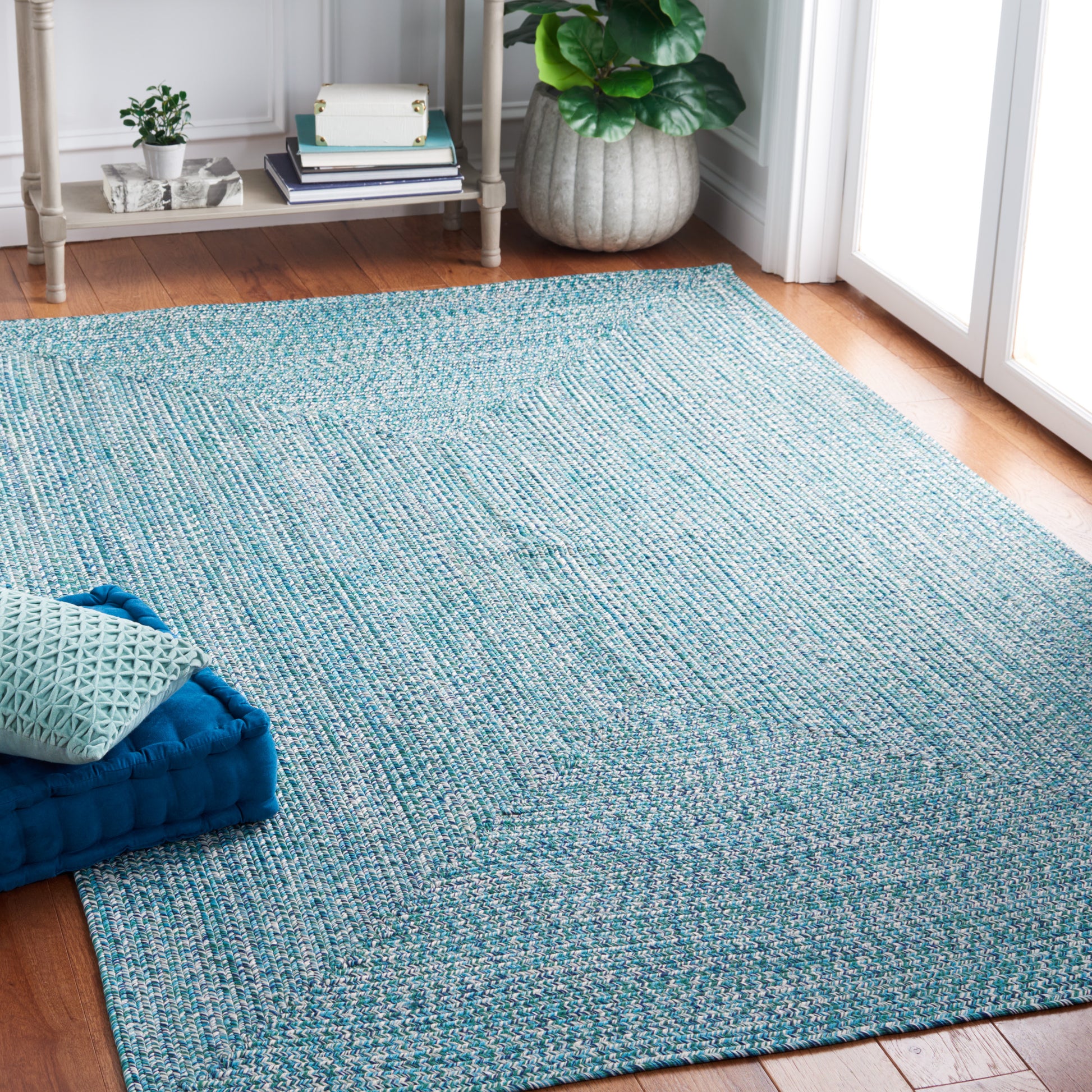 Safavieh Braided Bra201K Teal/Green Area Rug